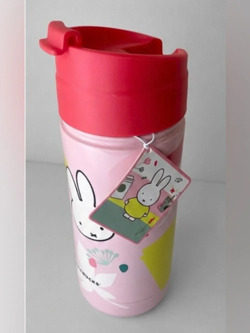 MiffyStarbucks Pink Floral Water Bottle 18 Oz featuring Miffy Collectable 2026